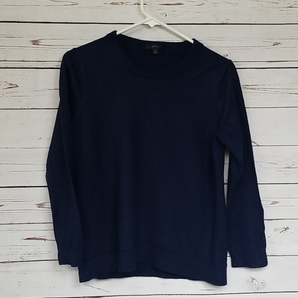 J. Crew 3/4 sleeve Navy  sweater